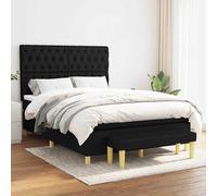 Sommier à lattes noir, tête réglable, matelas ressorts ensachés, design moderne.