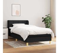 Sommier à Lattes de Lit avec Matelas Rembourré Gris Clair 80x200 cm Tissu vidaXL