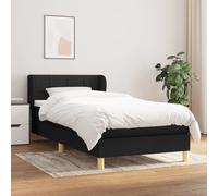 Sommier à Lattes de Lit avec Matelas Rembourré Gris Clair 80x200 cm Tissu vidaXL