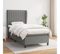 Sommier à Lattes de Lit avec Matelas Rembourré Gris Clair 90x200 cm Tissu vidaXL