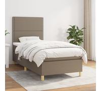 Sommier à Lattes de Lit avec Matelas Rembourré Gris Foncé 100x200cm Tissu vidaXL