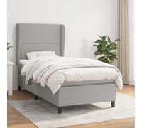 Sommier à Lattes de Lit avec Matelas Rembourré Gris Foncé 100x200cm Tissu vidaXL