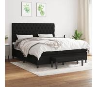 Boxspring met matras stof zwart 160x200 cm3136847