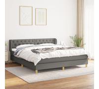 Boxspring met matras stof donkergrijs 160x200 cm3127054