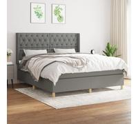 Boxspring met matras stof donkergrijs 160x200 cm3132242