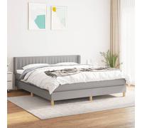 Boxspring met matras stof lichtgrijs 180x200 cm3130289