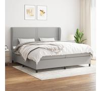 Sommier à Lattes de Lit avec Matelas Rembourré Gris Foncé 200x200cm Tissu vidaXL