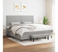 Sommier à Lattes de Lit avec Matelas Rembourré Gris Foncé 200x200cm Tissu vidaXL