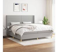 Sommier à Lattes de Lit avec Matelas Rembourré Gris Foncé 200x200cm Tissu vidaXL