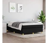 vidaXL Sommier à lattes de lit avec matelas Noir 140x200 cm Tissu 3144524