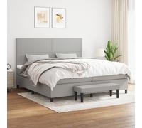 Sommier à Lattes de Lit avec Matelas Rembourré Gris Foncé 200x200cm Tissu vidaXL