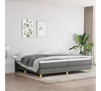 Vidaxl Sommier À Lattes De Lit Avec Matelas Gris Foncé 120x190cm Tissu Gris