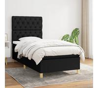 Sommier à Lattes de Lit avec Matelas Rembourré Gris Foncé 80x200 cm Tissu vidaXL