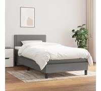 Sommier à Lattes de Lit avec Matelas Rembourré Marron Foncé 100x200 cm vidaXL