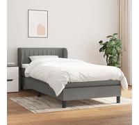 Sommier à Lattes de Lit avec Matelas Rembourré Marron Foncé 100x200 cm vidaXL