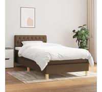 vidaXL Boxspring met matras stof donkerbruin 90x190 cm3140820 Marron G