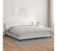 Vidaxl Lit À Sommier Tapissier Avec Matelas Blanc 100x200cm Similicuir Blanc
