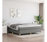 Sommier à Lattes de Lit avec Matelas, Lit Rembourré, Lit Double, Lit Adulte de Chambre à Coucher Intérieur, Moderne, Gris Foncé 180x200cm Tissu