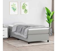 vidaXL Lit à sommier tapissier et matelas Gris clair 90x190 cm Tissu