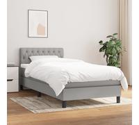 Sommier à Lattes de Lit avec Matelas Rembourré Noir 90x200 cm Tissu vidaXL