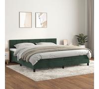 vidaXL Boxspring met matras fluweel donkergroen 200x200 cm3141206 Vert G