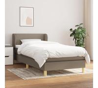 Sommier à Lattes de Lit avec Matelas Rembourré Taupe 90x190 cm Tissu vidaXL