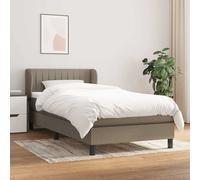 Sommier à Lattes de Lit et Matelas Rembourré Gris Foncé 90x190 cm Tissu vidaXL