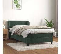 Sommier à Lattes de Lit avec Matelas Rembourré Vert Foncé 90x190 cm vidaXL