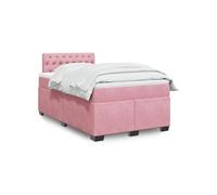 Sommier à lattes de lit avec matelas rose 120x190 cm velours 3286269