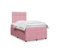Vidaxl Sommier À Lattes De Lit Avec Matelas Rose 120x200 Cm Velours Rose
