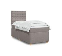 vidaXL Sommier à lattes de lit avec matelas rembourré Taupe 80x200 cm Tissu