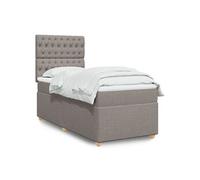 vidaXL Sommier à lattes de lit avec matelas Taupe 80x200 cm Tissu