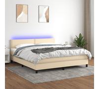 Sommier à Lattes de Lit et Matelas et LED Rembourré Gris Clair 180x200 cm vidaXL