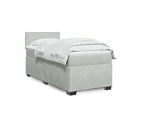 Sommier à lattes de lit et matelas Gris clair 100x200cm Velours 3288528