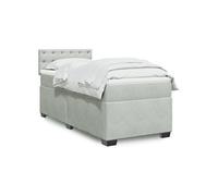 Sommier à lattes de lit et matelas Gris clair 100x200cm Velours 3288546