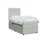 Vidaxl Sommier À Lattes De Lit Et Matelas Gris Clair 100x200cm Velours Multicolore