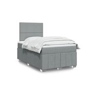 vidaXL Sommier à lattes de lit et matelas gris clair 120x190 cm tissu Multicolore