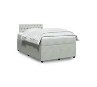 Sommier à lattes de lit et matelas gris clair 120x190cm velours 3287692