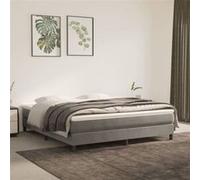 Sommier à lattes de lit et matelas Gris clair 160x200cm Velours Gris G