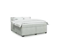 Vidaxl Sommier À Lattes De Lit Et Matelas Gris Clair 180x200cm Velours Multicolore