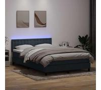 Sommier à Lattes de lit et Matelas Gris foncé 140x220cm Velours avec lumières LED, Ressorts ensachés, tête de lit réglable pour Chambre à Coucher Moderne et Salon