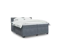 Sommier à lattes de lit et matelas Gris foncé 200x200cm Velours 3288709