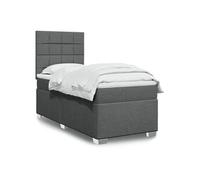Vidaxl Sommier À Lattes De Lit Et Matelas Gris Foncé 90x190 Cm Tissu Multicolore