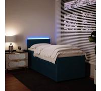 vidaXL Sommier à lattes de lit avec matelas bleu 100x200 cm