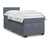 vidaXL Sommier à lattes de lit avec matelas Gris foncé 100x200 cm