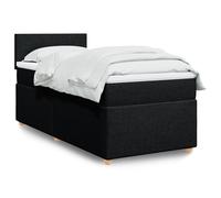 Vidaxl Sommier À Lattes De Lit Avec Matelas Noir 120x200 Cm Tissu Noir