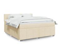 Vidaxl Sommier À Lattes De Lit Avec Matelas Crème 180x200 Cm Tissu