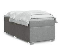Vidaxl Sommier À Lattes De Lit Et Matelas Gris Clair 90x190 Cm Tissu Multicolore