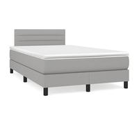 vidaXL Sommier à lattes de lit et matelas gris clair 120x190 cm tissu