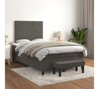 Boxspring met matras fluweel donkergrijs 120x200 cm3138014